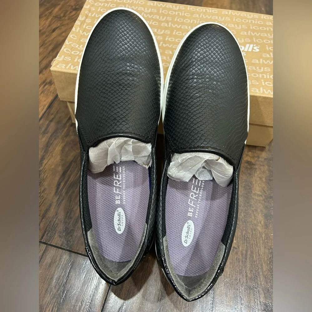 Dr. Scholl's Black Textured Slip-On Loafers - Picture 6 of 7